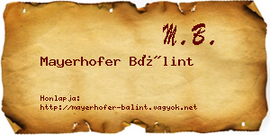Mayerhofer Bálint névjegykártya