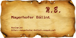 Mayerhofer Bálint névjegykártya